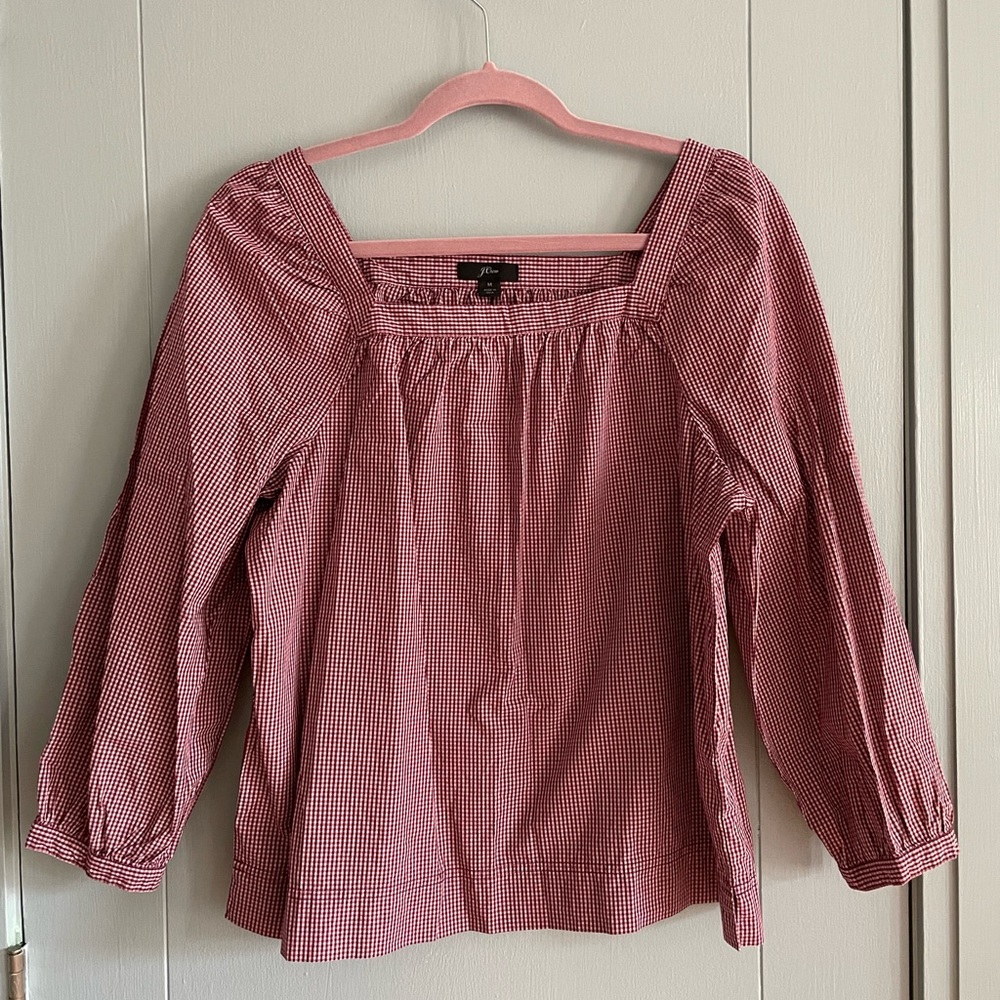 J.crew gingham top. Size medium